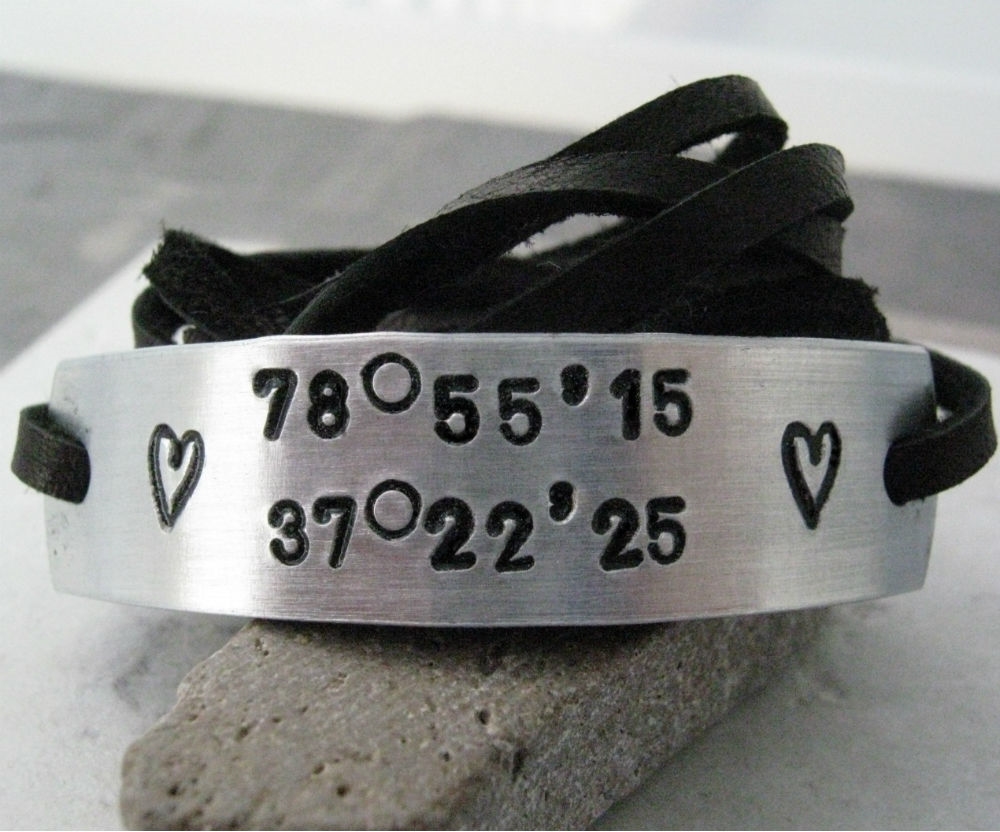 Unisex Black Genuine Leather Custom Engraved Medical Alert ID Bracelet |  Love4Patients
